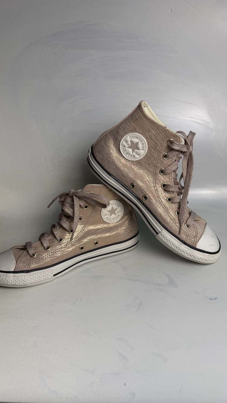 Converse Chuck Taylor All Star High Top Sneakers in Metallic Gold/Rose Gold